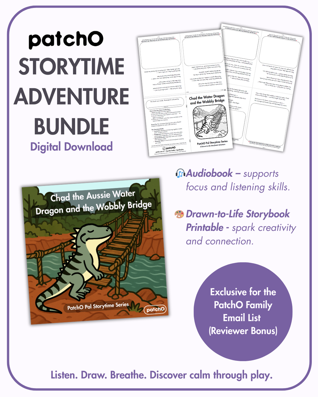 Chad the Water Dragon and the Wobbly Bridge Storytime Adventure Bundle - PatchO