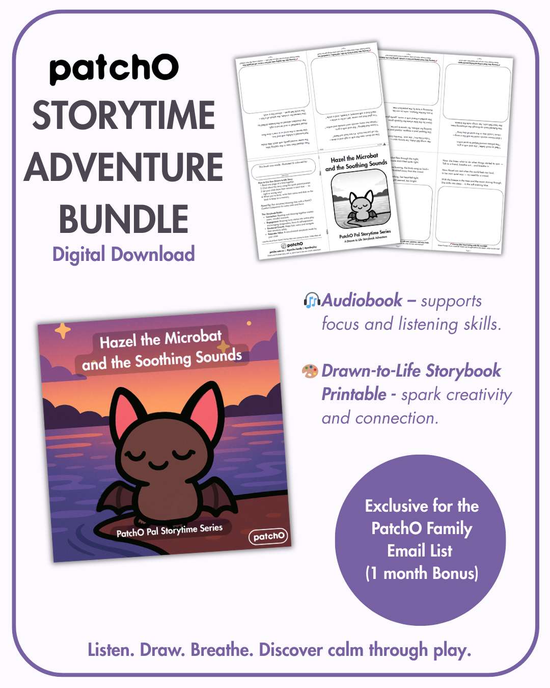 Hazel the Microbat and the Soothing Sounds Storytime Adventure Bundle - PatchO